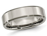 Ladies Chisel 6mm Titanium Wedding Band Ring with Beveled Edge